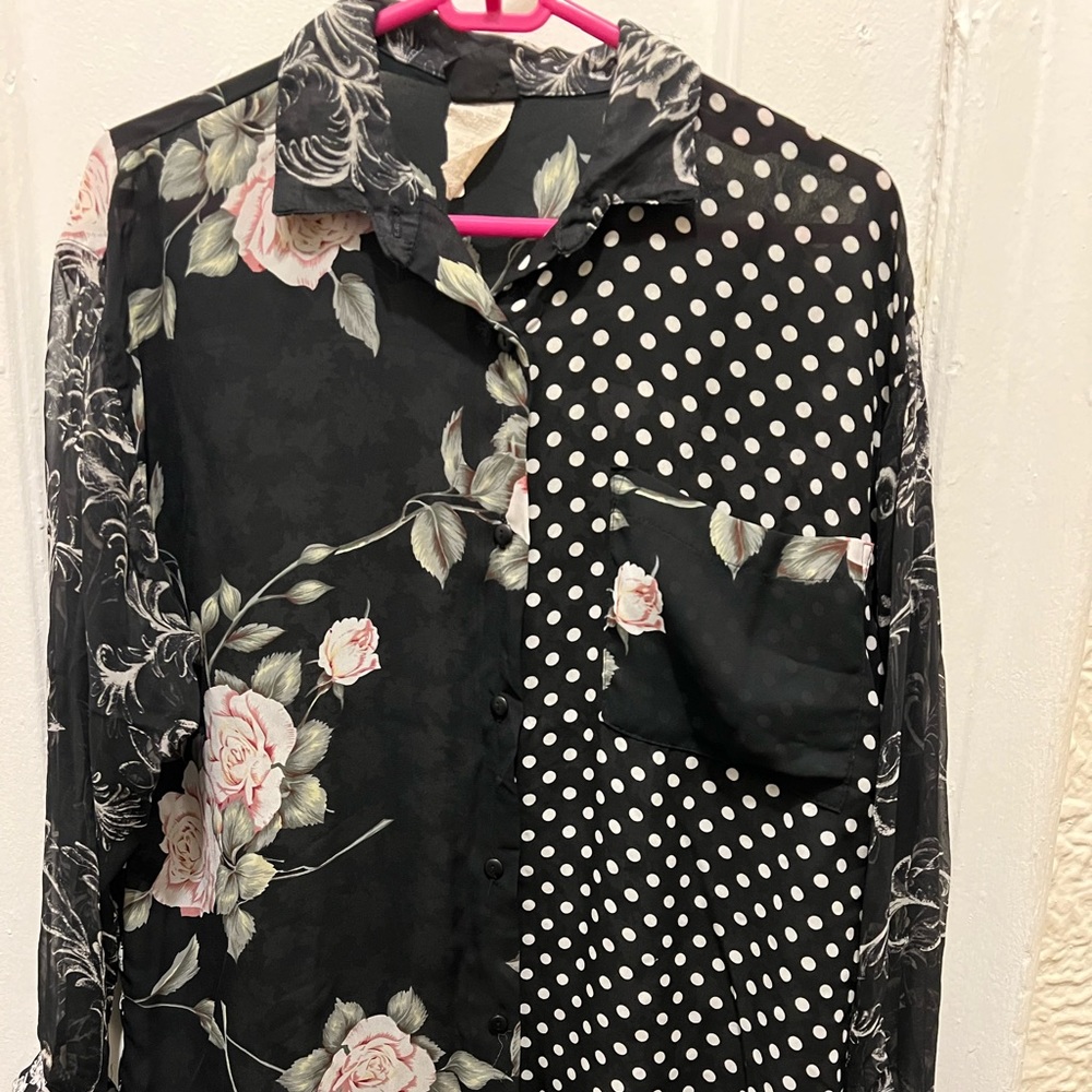 Vintage sheer button up shirt